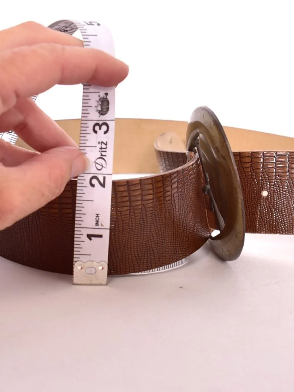 Brown 2 Inch Belt With Gold Buckle